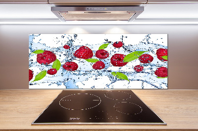 Panneau crédence cuisine Framboises et eau