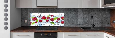 Panneau crédence cuisine Framboises et eau