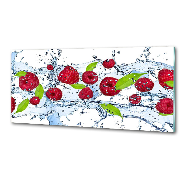 Panneau crédence cuisine Framboises et eau