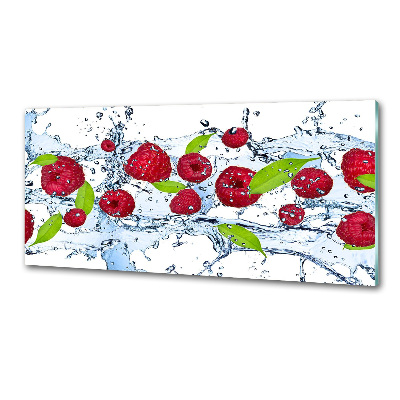 Panneau crédence cuisine Framboises et eau