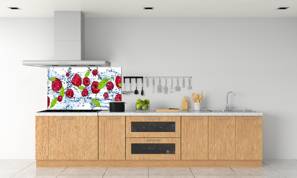 Panneau crédence cuisine Framboises et eau