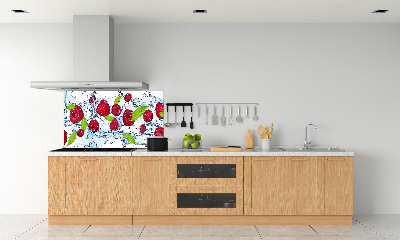 Panneau crédence cuisine Framboises et eau