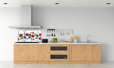 Panneau crédence cuisine Framboises et eau
