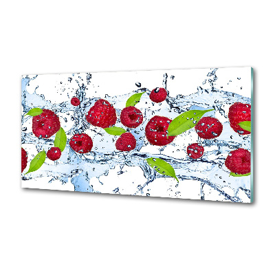 Panneau crédence cuisine Framboises et eau