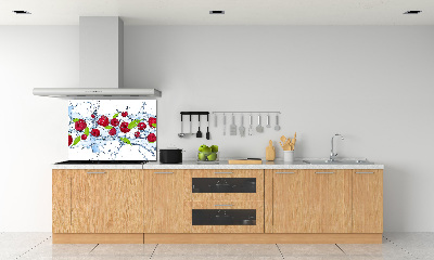 Panneau crédence cuisine Framboises et eau