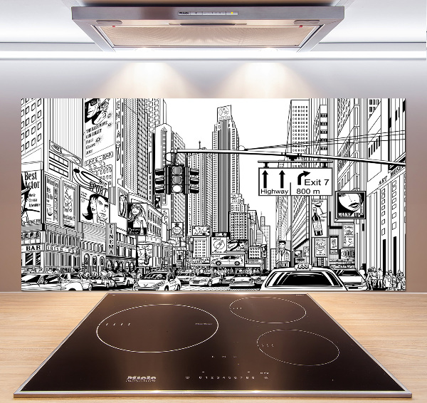 Crédence en verre avec motif Les rues de New York