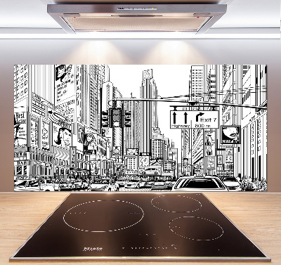 Crédence en verre avec motif Les rues de New York