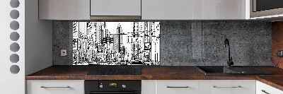 Crédence en verre avec motif Les rues de New York