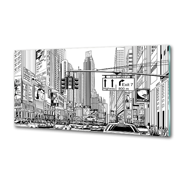 Crédence en verre avec motif Les rues de New York