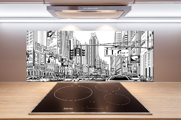 Crédence en verre avec motif Les rues de New York