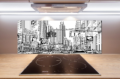 Crédence en verre avec motif Les rues de New York