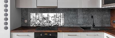 Crédence en verre avec motif Les rues de New York