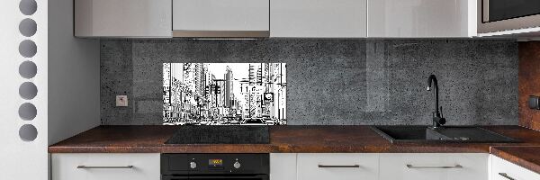Crédence en verre avec motif Les rues de New York