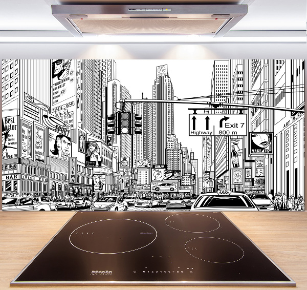 Crédence en verre avec motif Les rues de New York