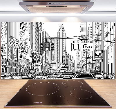 Crédence en verre avec motif Les rues de New York
