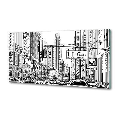 Crédence en verre avec motif Les rues de New York