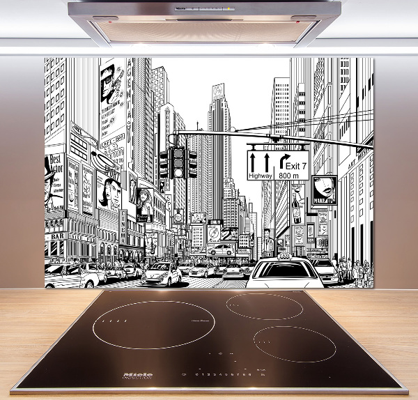 Crédence en verre avec motif Les rues de New York