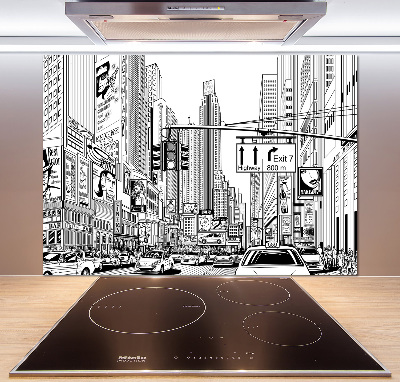 Crédence en verre avec motif Les rues de New York