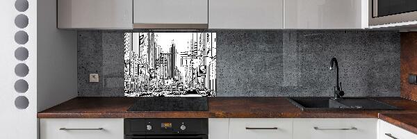 Crédence en verre avec motif Les rues de New York