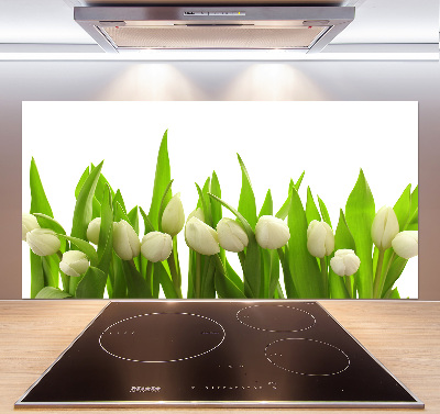 Crédence en verre cuisine Tulipes blanches