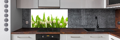 Crédence en verre cuisine Tulipes blanches