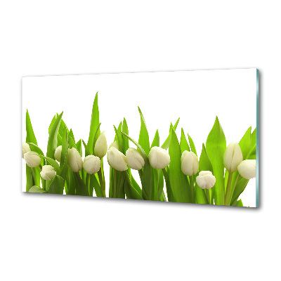 Crédence en verre cuisine Tulipes blanches