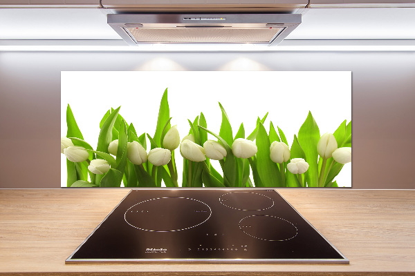 Crédence en verre cuisine Tulipes blanches