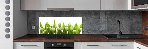 Crédence en verre cuisine Tulipes blanches