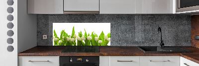 Crédence en verre cuisine Tulipes blanches