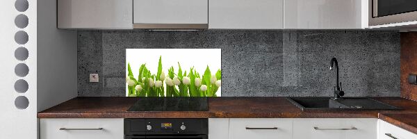 Crédence en verre cuisine Tulipes blanches