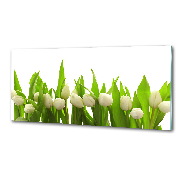 Crédence en verre cuisine Tulipes blanches