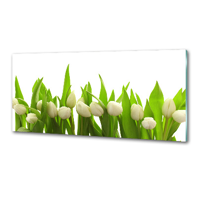 Crédence en verre cuisine Tulipes blanches