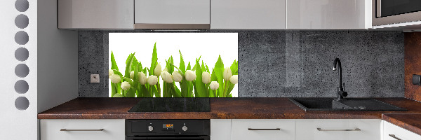 Crédence en verre cuisine Tulipes blanches