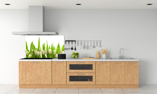 Crédence en verre cuisine Tulipes blanches
