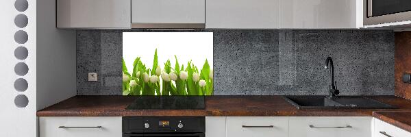 Crédence en verre cuisine Tulipes blanches