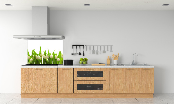 Crédence en verre cuisine Tulipes blanches