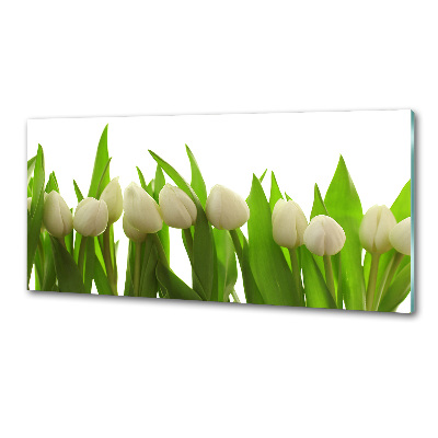 Crédence cuisine en verre trempé Tulipes blanches