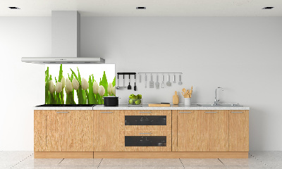 Crédence cuisine en verre trempé Tulipes blanches