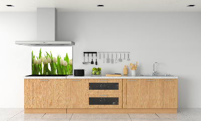 Crédence cuisine en verre trempé Tulipes blanches