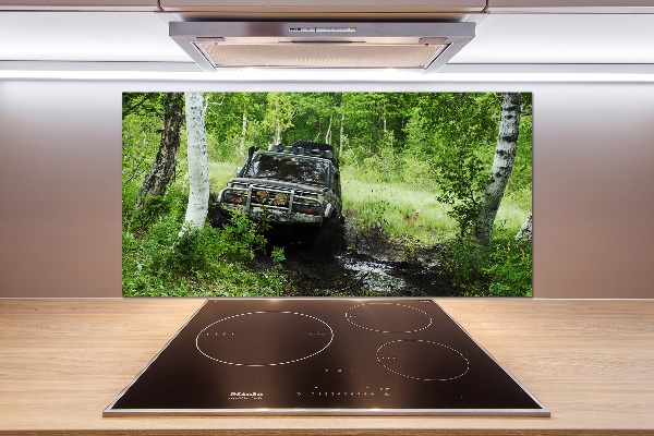 Verre pour crédence Jeep dans la forêt
