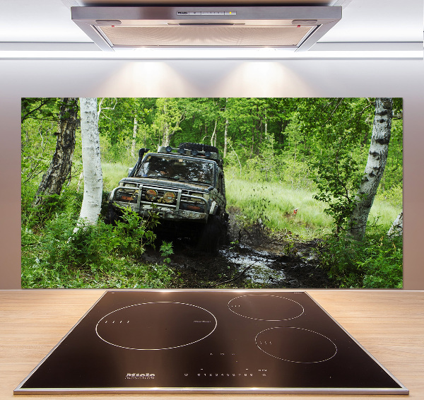 Verre pour crédence Jeep dans la forêt
