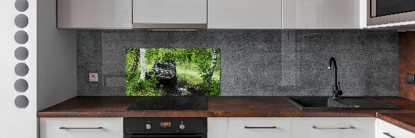 Verre pour crédence Jeep dans la forêt
