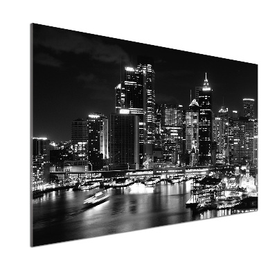 Crédence cuisine en verre Sydney la nuit