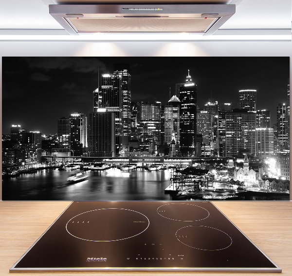 Crédence cuisine en verre Sydney la nuit