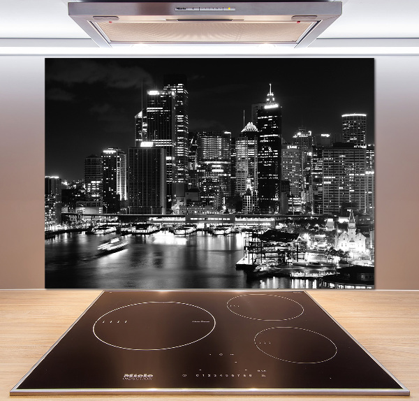 Crédence cuisine en verre Sydney la nuit