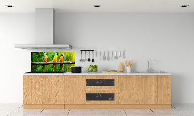 Crédence cuisine en verre Perroquets sur une branche