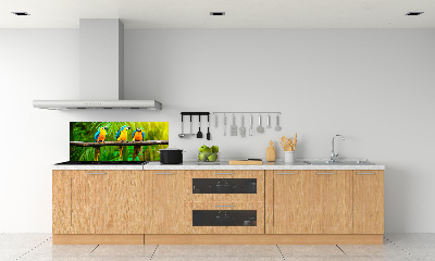 Crédence cuisine en verre Perroquets sur une branche