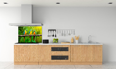 Crédence cuisine en verre Perroquets sur une branche