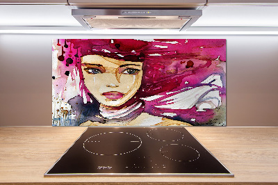 Crédence cuisine en verre Abstraction d'une femme