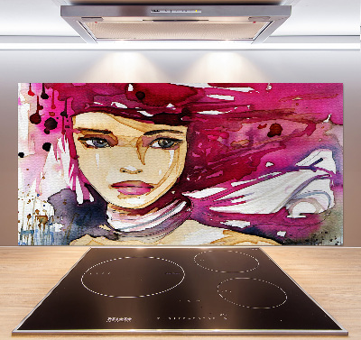 Crédence cuisine en verre Abstraction d'une femme
